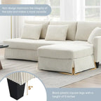 [VIDÉO fournie][Nouveau] Canapé d'angle moderne en velours côtelé 87*61 avec méridienne réversible, canapé d'angle rembourré 4 places pour intérieur, Co