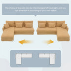 [VIDÉO fournie][Nouveau] Canapé d'angle moderne en velours côtelé 87*61 avec méridienne réversible, canapé d'angle rembourré 4 places pour intérieur, Co