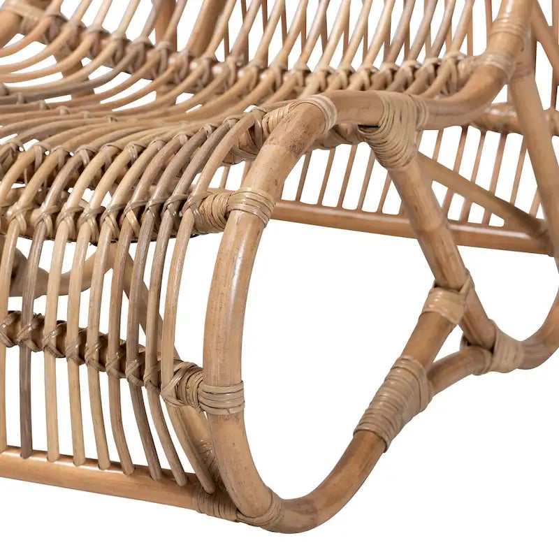 Fauteuil lounge Genera moderne bohème en rotin naturel