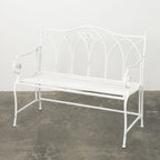 Sullivans Crisp White Metal Garden Bench 36H White - 45.5L x 18.5W x 36H