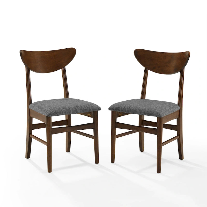 Ensemble de 2 chaises de salle à manger en bois Crosley Landon avec assise rembourrée - 84,5 cm (H) x 50,2 cm (L) x 50,2 cm (P)
