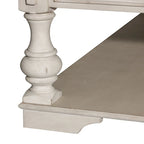 Table basse Morgan Creek Antique White avec accents tabac brossés