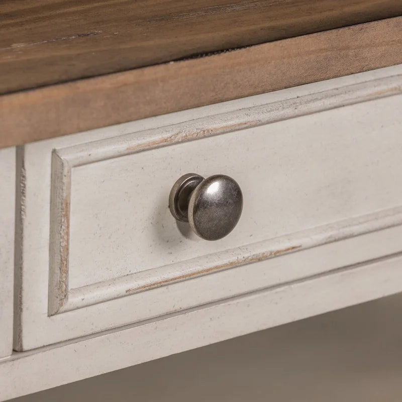 Table basse Morgan Creek Antique White avec accents tabac brossés