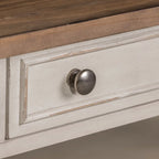 Table basse Morgan Creek Antique White avec accents tabac brossés