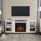 Calie 67 Electric TV Stand Fireplace in White by Real Flame
