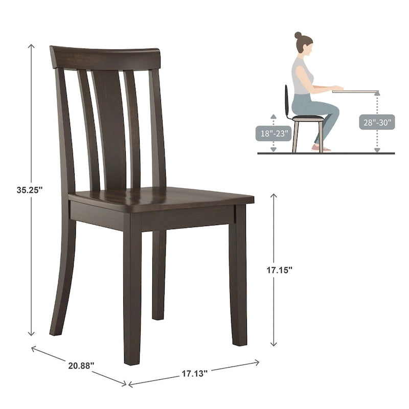 Ensemble de salle à manger 5 pièces Wilmington II à pied central rond, noir antique, par iNSPIRE Q Classic