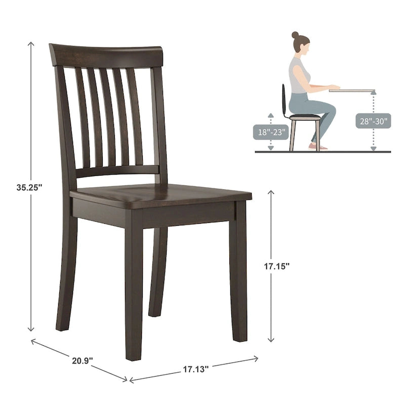 Ensemble de salle à manger 5 pièces Wilmington II à pied central rond, noir antique, par iNSPIRE Q Classic