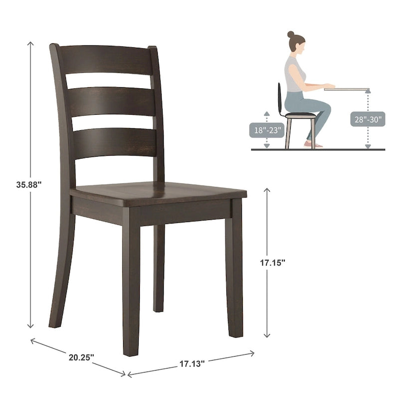 Ensemble de salle à manger 5 pièces Wilmington II à pied central rond, noir antique, par iNSPIRE Q Classic