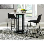 Centiar White/Black Circular Counter Height Table