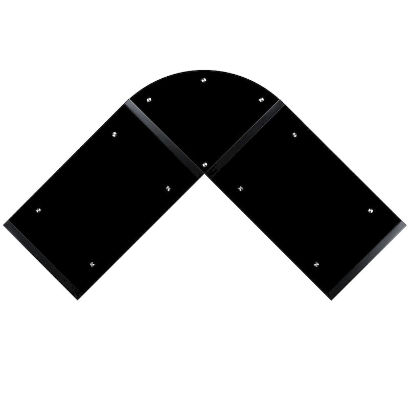 Bureau d'angle en verre en forme de L avec plateau coulissant pour clavier