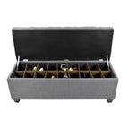 Banc de rangement à chaussures The Sole Secret, teinte gris-rouge, capitonné en losanges