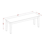 Banc de salle à manger Capri d'East West Furniture avec assise en bois, 51 x 15 x 18 pouces (options de finition)