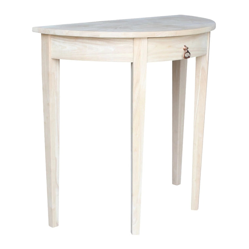 Demilune Unfinished Solid Parawood Table