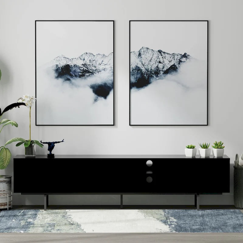 Meuble TV bas Glenwillow Home Atlas 78 x 20, style moderne du milieu du siècle