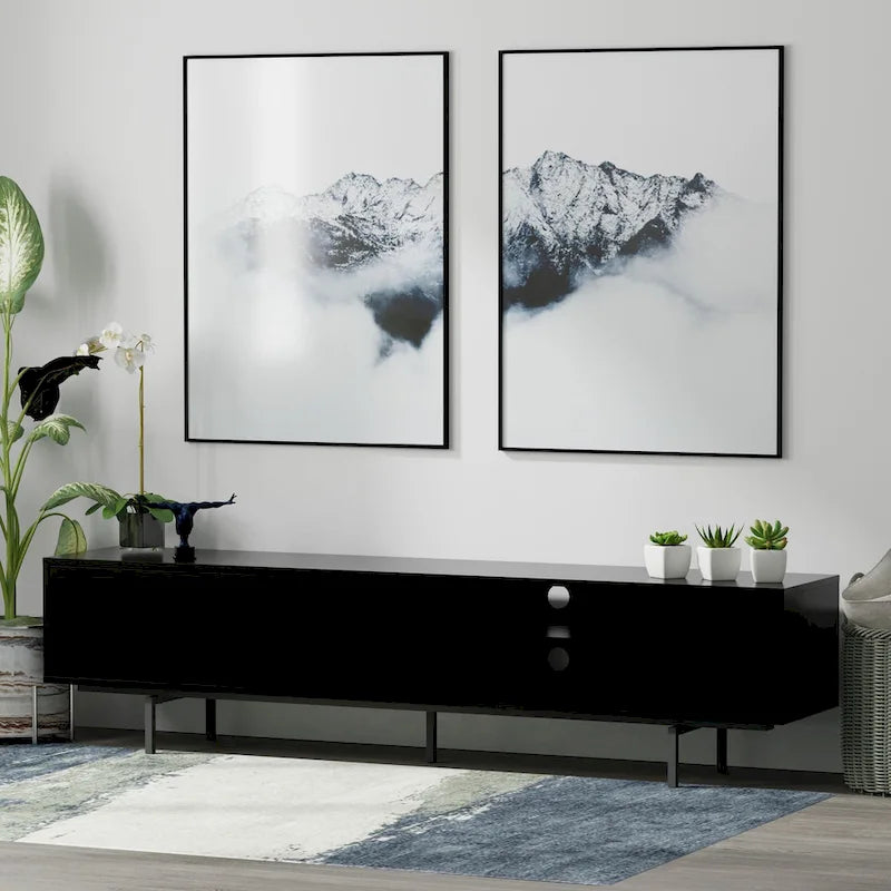 Meuble TV bas Glenwillow Home Atlas 78 x 20, style moderne du milieu du siècle