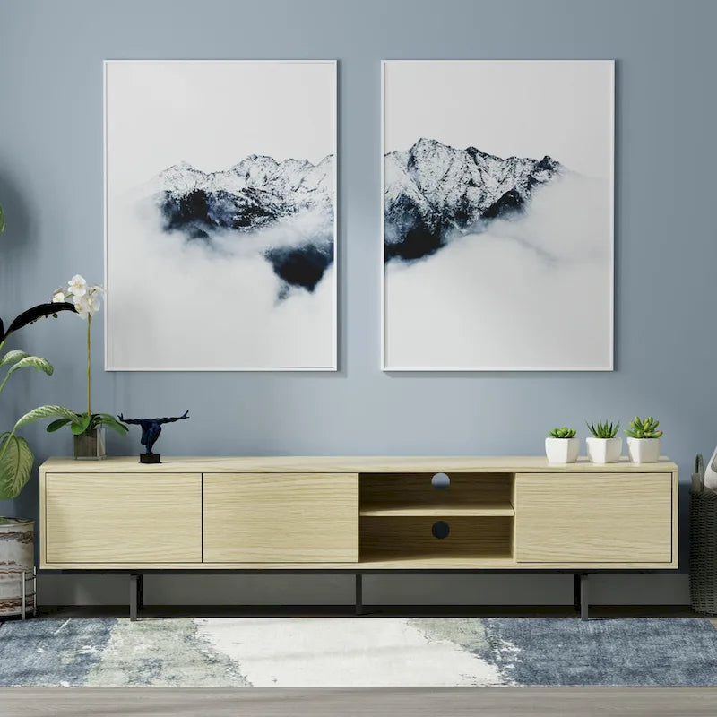 Meuble TV bas Glenwillow Home Atlas 78 x 20, style moderne du milieu du siècle