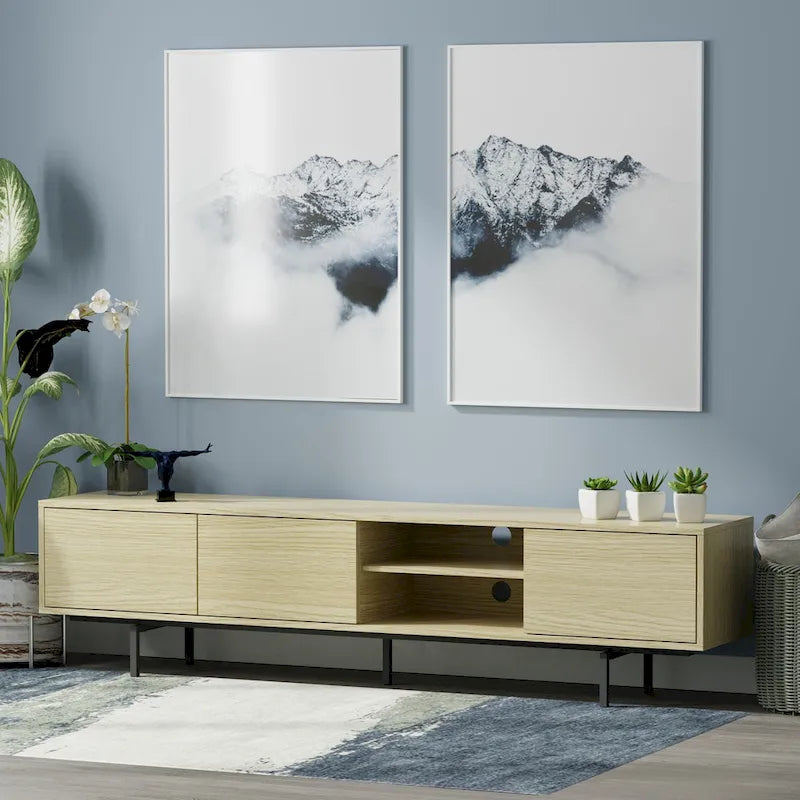 Meuble TV bas Glenwillow Home Atlas 78 x 20, style moderne du milieu du siècle