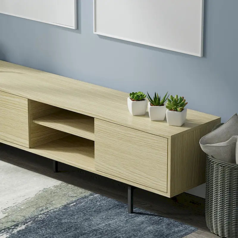 Meuble TV bas Glenwillow Home Atlas 78 x 20, style moderne du milieu du siècle