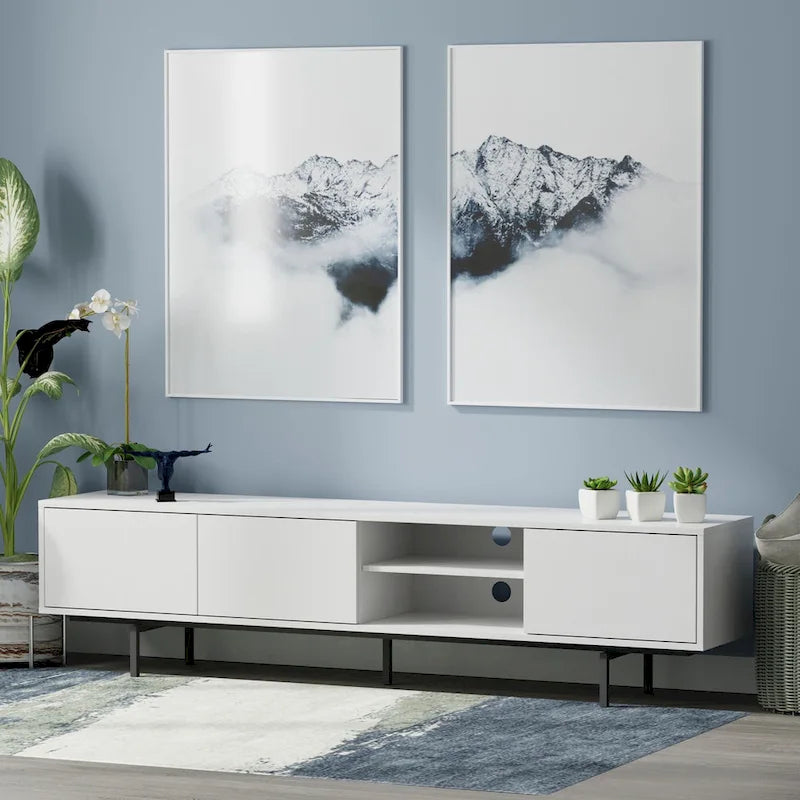 Meuble TV bas Glenwillow Home Atlas 78 x 20, style moderne du milieu du siècle