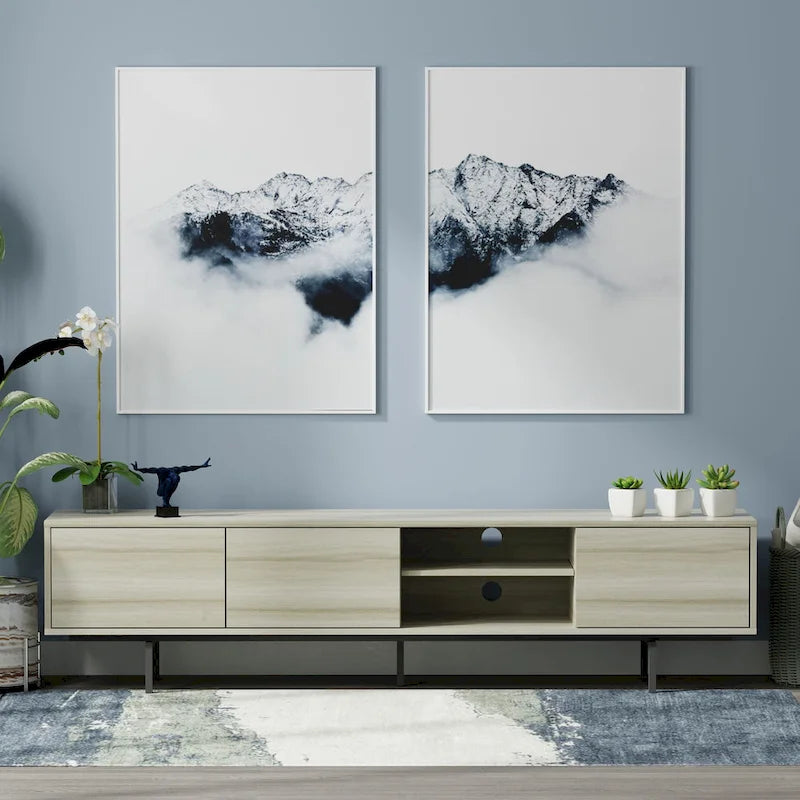 Meuble TV bas Glenwillow Home Atlas 78 x 20, style moderne du milieu du siècle