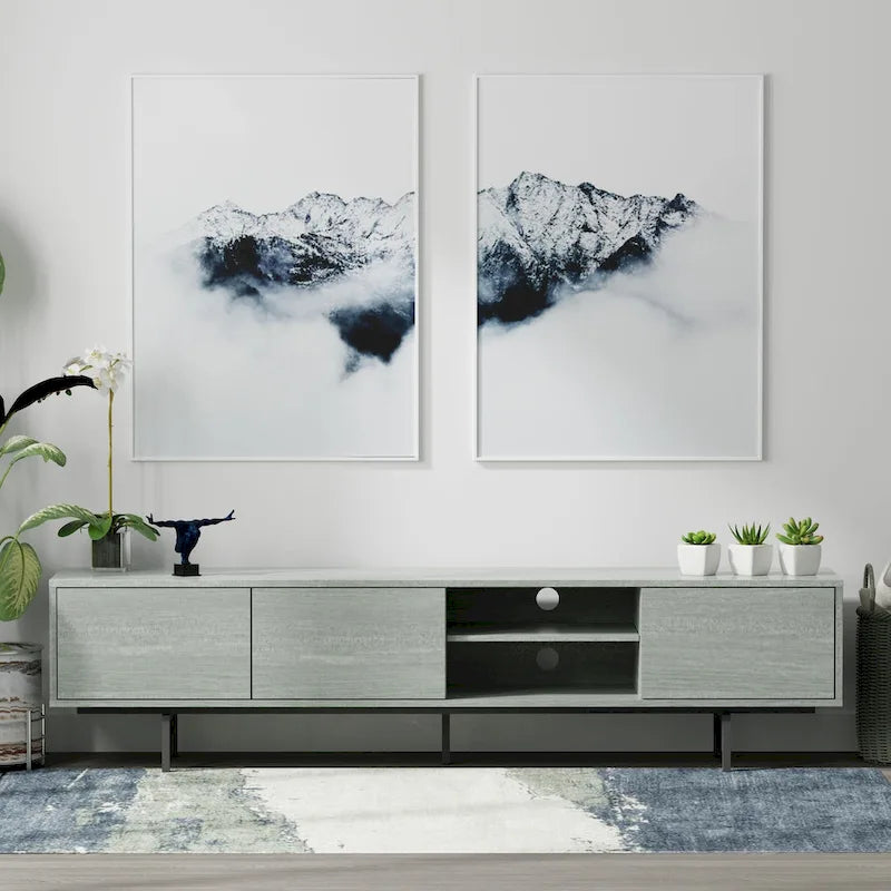 Meuble TV bas Glenwillow Home Atlas 78 x 20, style moderne du milieu du siècle