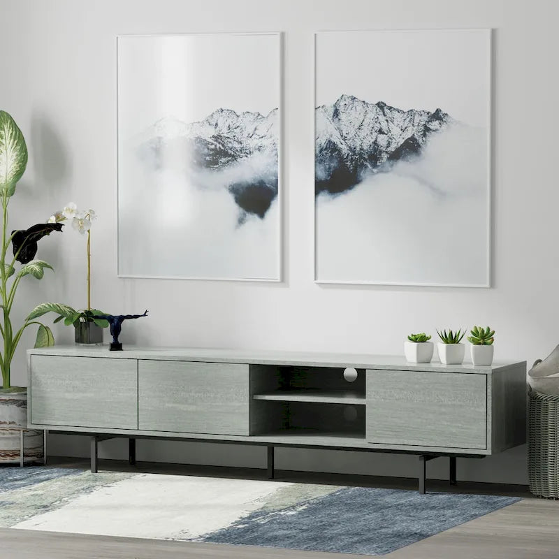 Meuble TV bas Glenwillow Home Atlas 78 x 20, style moderne du milieu du siècle