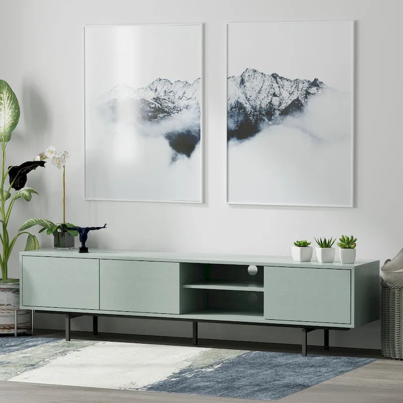 Meuble TV bas Glenwillow Home Atlas 78 x 20, style moderne du milieu du siècle