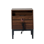 Ensemble de 2 tables de chevet Apakah Modern de 63,5 cm de haut, à 2 tiroirs, avec station de charge et pieds réglables, par HULALA HOME