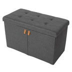 Seville Classics Cushioned Ottoman Shoe Storage Bench, Modern Gray