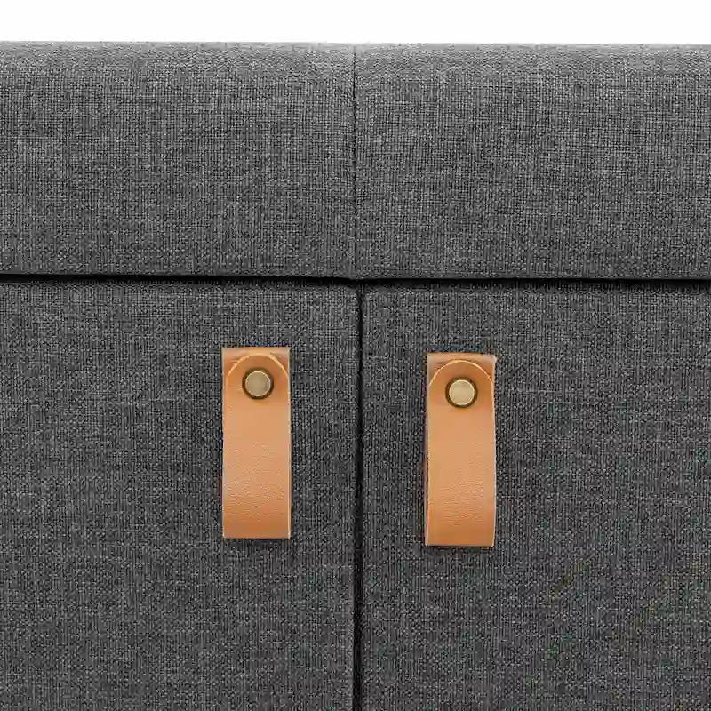 Banc de rangement à chaussures ottoman rembourré Seville Classics, gris moderne