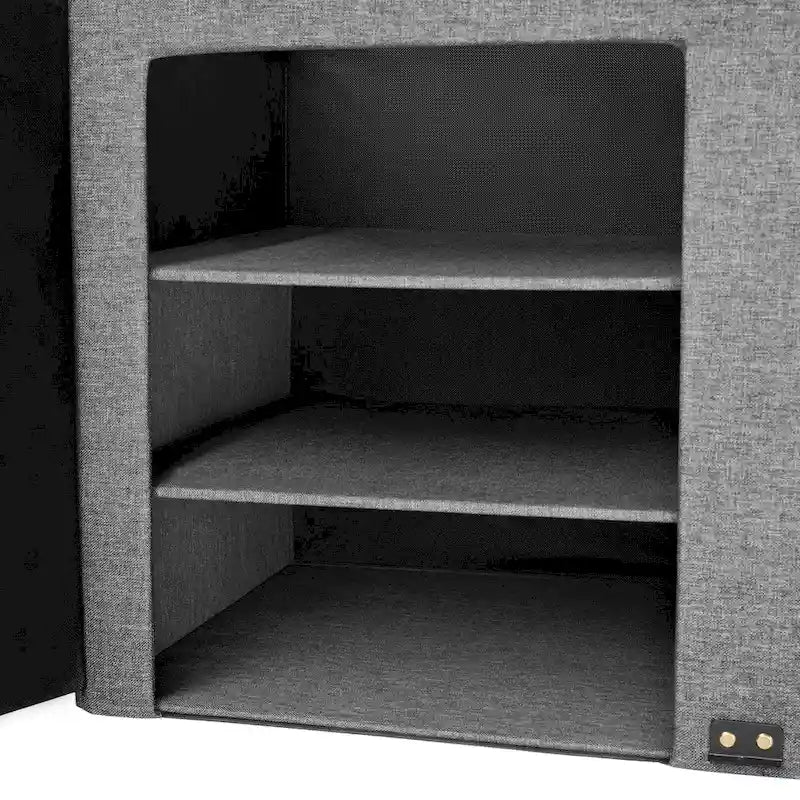 Banc de rangement à chaussures ottoman rembourré Seville Classics, gris moderne