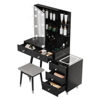 Ensemble coiffeuse à 5 tiroirs avec prises