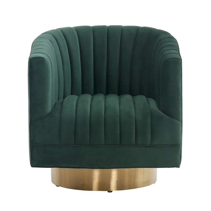 Fauteuil pivotant capitonné Matejka de SAFAVIEH Couture - 71 cm (L) x 79 cm (l) x 76 cm (H)