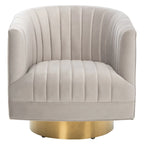 Fauteuil pivotant capitonné Matejka de SAFAVIEH Couture - 71 cm (L) x 79 cm (l) x 76 cm (H)