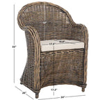 Fauteuil club SAFAVIEH Sinja en rotin jaune - 61 x 66 x 89 cm - 61 x 66 x 89 cm