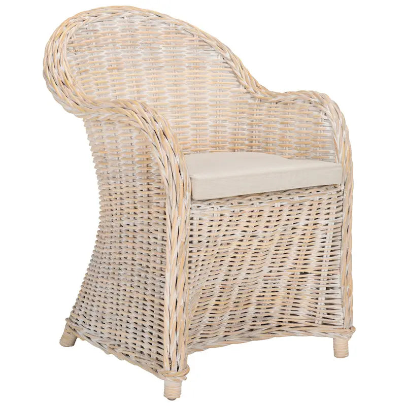 Fauteuil club SAFAVIEH Sinja en rotin jaune - 61 x 66 x 89 cm - 61 x 66 x 89 cm