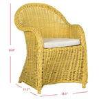 Fauteuil club SAFAVIEH Sinja en rotin jaune - 61 x 66 x 89 cm - 61 x 66 x 89 cm