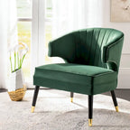 Fauteuil d'appoint à oreilles en velours Amalia de SAFAVIEH - 68 x 71 x 81 cm (26,8 x 28 x 31,9 po) - 69 x 71 x 81 cm (27 x 28 x 32 po)