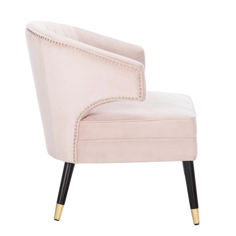Fauteuil d'appoint à oreilles en velours Amalia de SAFAVIEH - 68 x 71 x 81 cm (26,8 x 28 x 31,9 po) - 69 x 71 x 81 cm (27 x 28 x 32 po)