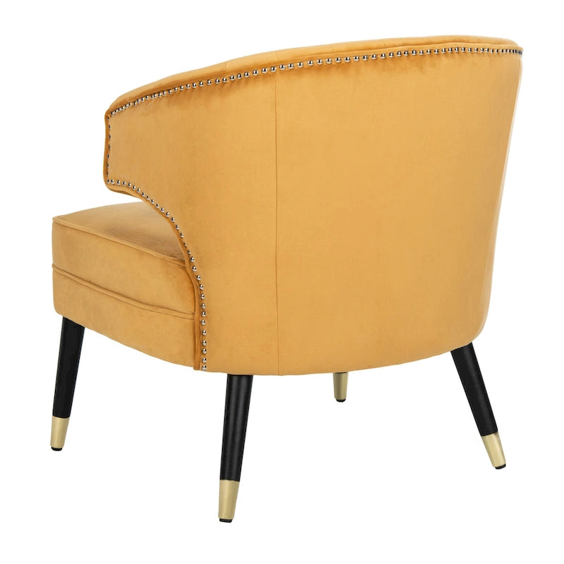 Fauteuil d'appoint à oreilles en velours Amalia de SAFAVIEH - 68 x 71 x 81 cm (26,8 x 28 x 31,9 po) - 69 x 71 x 81 cm (27 x 28 x 32 po)