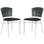 Chaises de salle à manger noires SAFAVIEH Iroda (lot de 2) - 44,5 x 55,4 x 84,6 cm - 45,7 x 55,9 x 83,6 cm (L x P x H)
