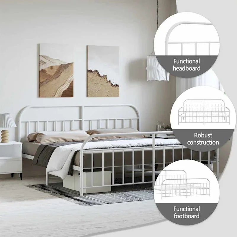 Cadre de lit en métal vidaXL 12 pouces (sans matelas)