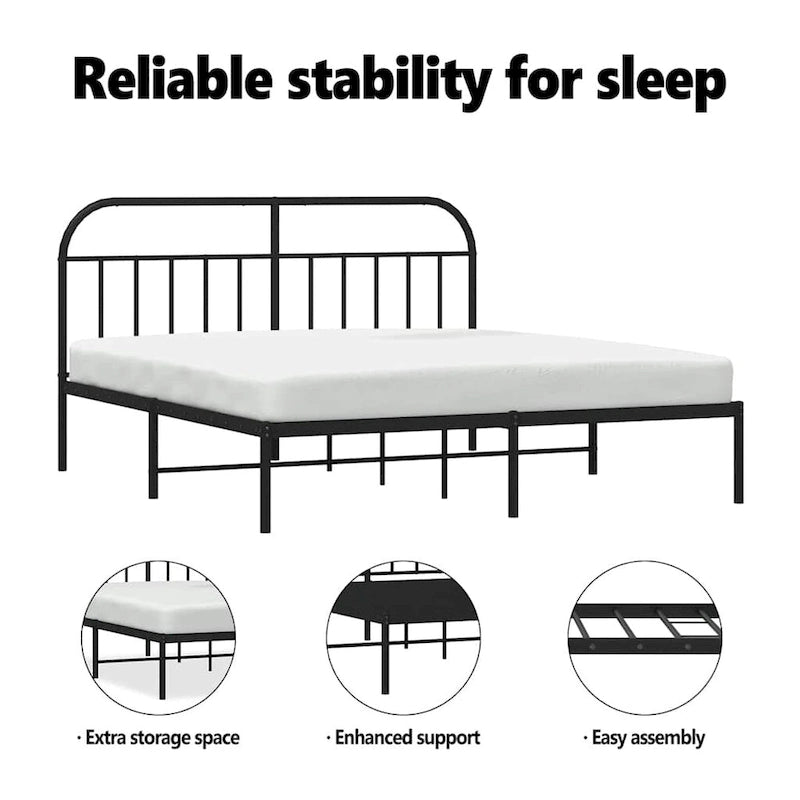 Cadre de lit en métal vidaXL 12 pouces (sans matelas)