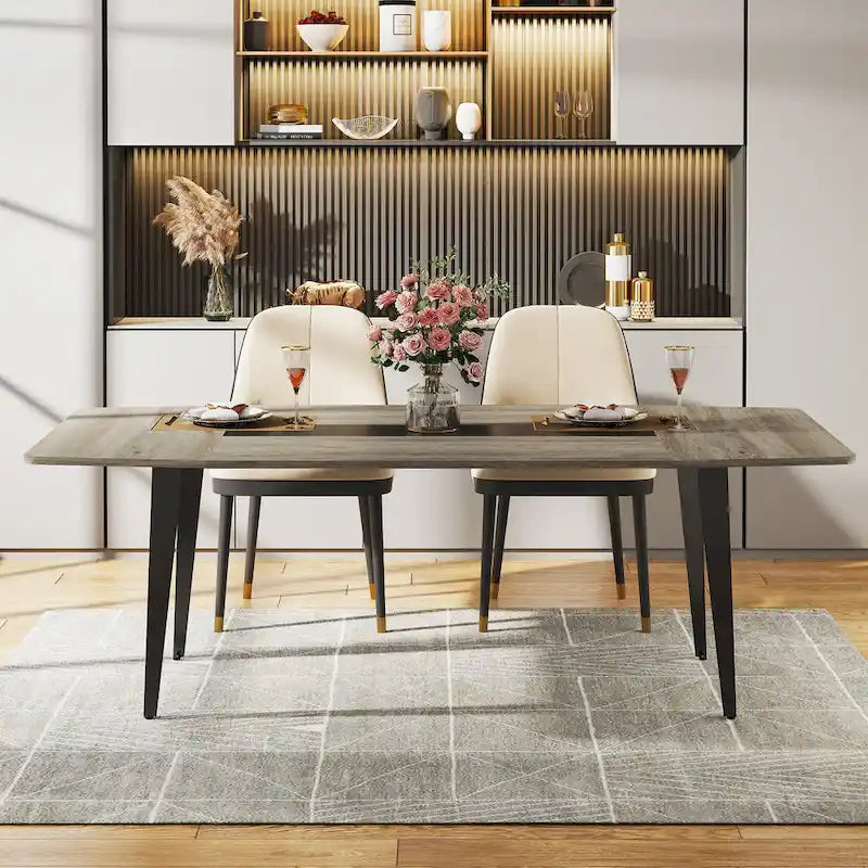 Grande table à manger de 70,8 pouces pour 6 à 8 personnes