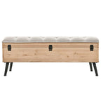 Banc de rangement vidaXL 43.3 en bois massif de sapin - 43,3 x 15,7 x 19,7