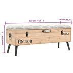 Banc de rangement vidaXL 43.3 en bois massif de sapin - 43,3 x 15,7 x 19,7