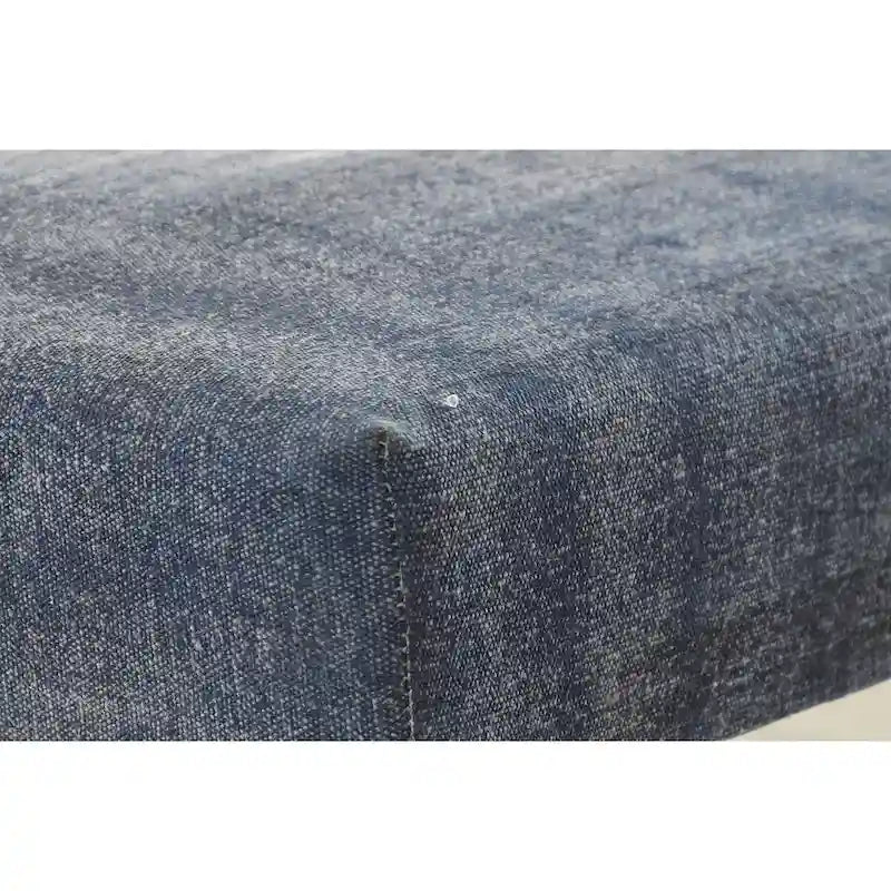 Banc rectangulaire bleu antique vieilli de 47 pouces