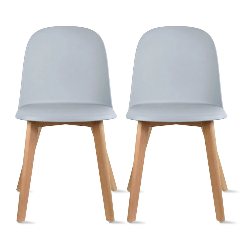 Ensemble de 2 chaises de salle à manger en plastique imitation bois pour événements, cuisine, bureau, jardin, terrasse, café