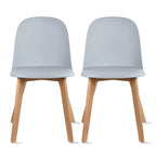 Ensemble de 2 chaises de salle à manger en plastique imitation bois pour événements, cuisine, bureau, jardin, terrasse, café