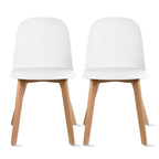 Set of 2 Plastic Dining Side Chair Wood For Event Kitchen Office Event Garden Patio Cafe